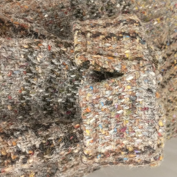 Donegal Ireland Woven Wool Jacket Neutral Plaid Irish Handcrafts Quality Natural - Picture 5 of 12